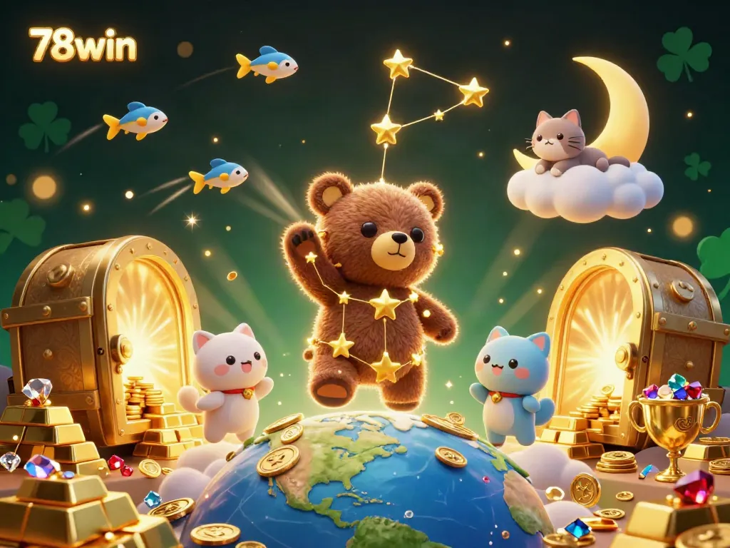 Experience thrilling gaming at 78win with a magical scene of treasures and cosmic characters.