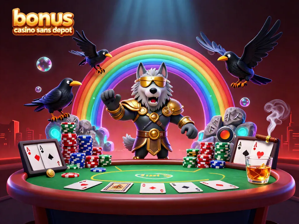 Gagnez avec le bonus casino sans dépôt sur une scène dynamique et immersive de jeux de casino.