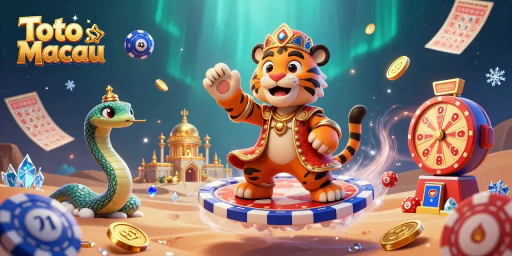 Momen menarik dalam Toto Macau dengan karakter sultan dan elemen lotere yang megah.